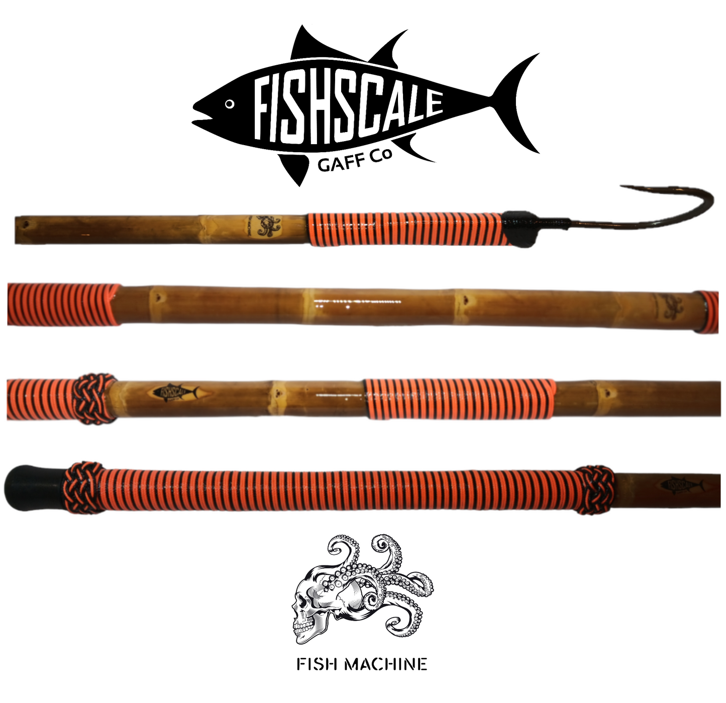 FISH MACHINE x Orange/Black with Corrosion-Resistant Smoked Steel Finished Hook